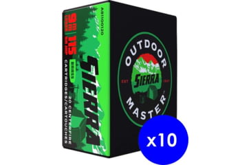 Image of Sierra Bullets Outdoor Master, 9mm Luger, 115 gr., Jacketed Hollow Point/JHP, Brass Cased Rifle Ammo, 200 Rounds