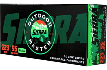 Image of Sierra Bullets Outdoor Master Varminter .223 Remington 55 Grain Hollow Point Boat Tail Brass Cased Rifle Ammo, 20 Rounds, A9375-32-20RD