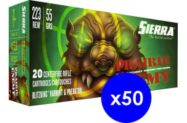 Image of Sierra Bullets Prairie Enemy .223 Remington 55 grain Sierra Bullets BlitzKing Centerfire Rifle Ammo, 1000 Rounds