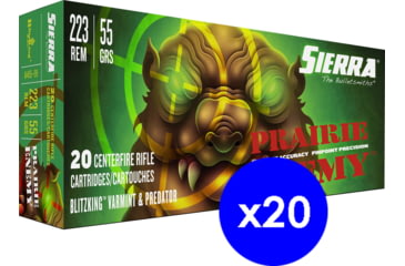 Image of Sierra Bullets Prairie Enemy .223 Remington 55 grain Sierra Bullets BlitzKing Centerfire Rifle Ammo, 400 Rounds