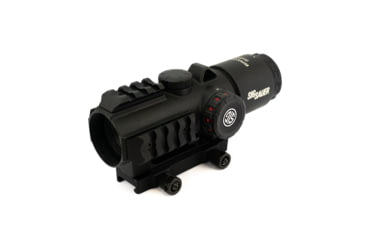 Image of SIG SAUER Bravo3 Prismatic Battle Red Dot Sight, 3x24mm, 556-762 Horseshoe Dot Illuminated Reticle, 0.5 MOA, M1913, Graphite, Medium, SOB33101