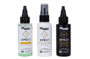 Image of SIG SAUER Combo Pack, 2Oz Lubricant, Bore Solvent, Firearm Degreaser, Black, Small, SPEC1-2OZ-COMBOPACK