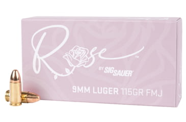 Image of SIG SAUER Rose 9mm, 115 Grain, Full Metal Jacket, Pistol Ammo, E9MMB1ROSE50