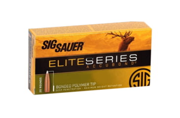 Image of SIG SAUER Elite Accubond 7mm Remington Magnum 160 Grain Nosler Accubond Brass Cased Centerfire Rifle Ammo, 20 Rounds, E7RMAB16020