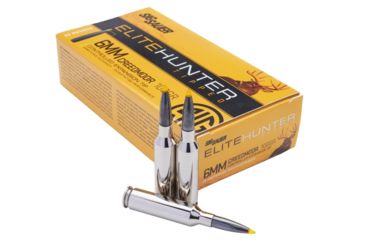 Image of SIG SAUER Elite Tipped Hunting Rifle Ammo, 6mm Creedmoor, 100 grain, 20 Rounds/ Box, Brass, E6MMCTH2-20