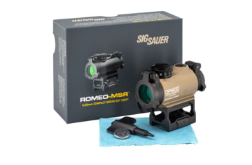Image of SIG SAUER OPMOD Exclusive Romeo-MSR 1x20 Red Dot Sight, 2 MOA Green Dot, FDE, SOR72022, EDEMO1
