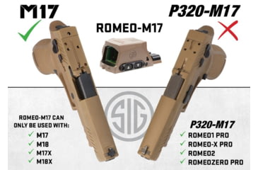 Image of SIG SAUER Romeo M17 1x24mm Reflex Red Dot Sights, 2 MOA Red Dot Reticle, Coyote Tan, SORM1700