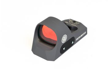 Image of Sig Romeo 3 Miniature 1x25mm Reflex Sight w/ Riser, 3 MOA Red Dot Reticle, Graphite SOR31002