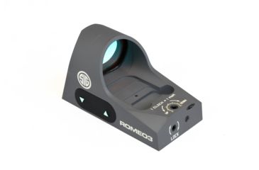 Image of Sig Romeo 3 Miniature 1x25mm Reflex Sight w/ Riser, 3 MOA Red Dot Reticle, Graphite SOR31002