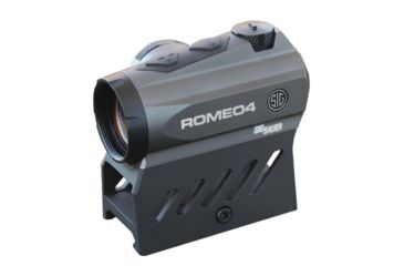 Image of SIG SAUER Romeo4DR Compact Red Dot Sight, 1X20mm, 2 MOA Red Dot 65 MOA Circle Dot, 0.5 MOA Adj, CR2032, M1913, Graphite, NSN N, SOR41111