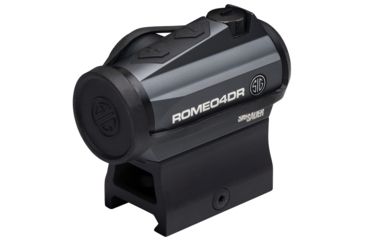 Image of SIG SAUER Romeo4DR Compact Red Dot Sight, 1X20mm, 2 MOA Red Dot 65 MOA Circle Dot, 0.5 MOA Adj, CR2032, M1913, Graphite, NSN N, SOR41111