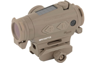 Image of SIG SAUER Romeo4T Red Dot Sight, Ballistic Circle Dot, Solar, 0.5 MOA Adjustable, Side Battery, Hex Bolt Mount, Spacer, Flat Dark Earth, Medium, SOR43131