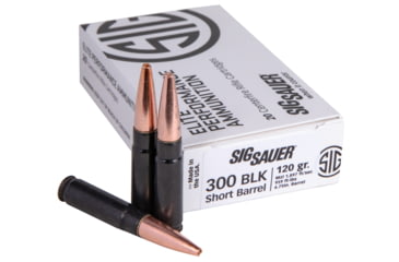 Image of SIG SAUER SBR Solid Copper .300 AAC Blackout 120 grain Hunting Tipped Brass Cased Centerfire Rifle Ammo, 100 Rounds, E300H1-SBR-20-KIT1