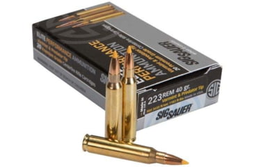 Image of SIG SAUER SIG Hunting Rifle Ammo .223 Remington 40 grain Full Metal Jacket Brass Cased Centerfire Rifle Ammo, 20 Rounds, E223V1-20