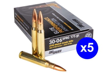 Image of SIG SAUER SIG Match Grade Rifle Ammo .30-06 Springfield 175 grain Open Tip Match Brass Cased Centerfire Rifle Ammo