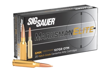 Image of SIG SAUER SIG Match Grade Rifle Ammo 6mm Creedmoor 107 grain Open Tip Match Brass Cased Centerfire Rifle Ammo, 200 Round