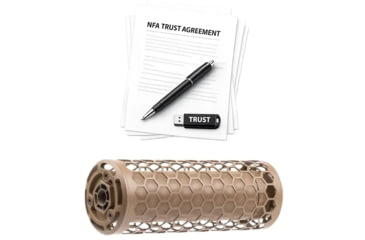 Image of SIG SAUER SLX Commercial w/Heat Shield INC 5.56x45mm NATO Suppressor, 2.5x7.31in, FDE, w/ NFA Trust Registration, 100000231886-KIT1