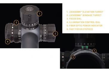 Image of SIG SAUER Tango6 5-30x56 34mm Tube Tactical Rifle Scope w/Illuminated Glass Reticle, 0.25 MOA Adjustments, Graphite SOT65001