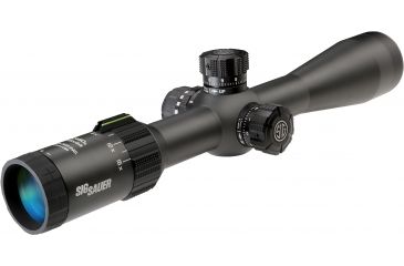 Image of SIG SAUER Tango4 3-12x42 30mm Tube Tactical Rifle Scope w/Illuminated Horseshoe Dot Glass Reticle, 0.2 MRAD Adjustments, Graphite SOT43002
