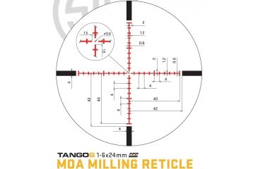 Image of SIG SAUER Tango6 1-6x24 30mm Tube Tactical Rifle Scope w/MOA Milling Illuminated Glass Reticle, Graphite SOT61003