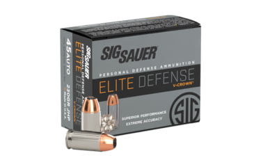 Image of SIG SAUER V-Crown .45 ACP 230 Grain Jacketed Hollow Point Brass Cased Centerfire Pistol Ammo, 200 Round