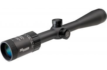 Image of SIG SAUER Whiskey3 4-12x40mm 1in Tube Hunting Rifle Scope w/HellFire QuadPlex Reticle, Illum, Graphite SOW34005