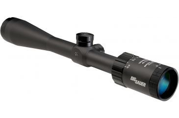 Image of SIG SAUER Whiskey3 4-12x40mm 1in Tube Hunting Rifle Scope w/HellFire QuadPlex Reticle, Illum, Graphite SOW34005