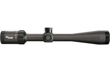 Image of SIG SAUER Whiskey3 4-12x40mm 1in Tube Hunting Rifle Scope w/HellFire QuadPlex Reticle, Illum, Graphite SOW34005