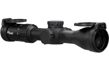 Image of SIG SAUER Whiskey4 2.5-10x42mm Rifle Scope, 30mm Tube, Second Focal Plane, Hellfire Quadplex Illuminated Reticle, Black, SOW42004