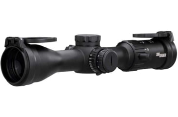 Image of SIG SAUER Whiskey4 2.5-10x42mm Rifle Scope, 30mm Tube, Second Focal Plane, Hellfire Quadplex Illuminated Reticle, Black, SOW42004
