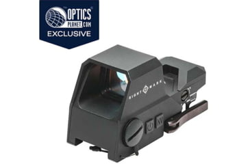 Image of SightMark Ultra Shot Open 1x 33x24mm Reflex Red Dot Sight (A-Spec), 5 MOA dot, 3 MOA dot with 50 MOA circle, 3 MOA dot with 50 MOA crosshair, 3 MOA dot with 30 MOA circle/crosshair (subtensions total 50 MOA) Black, SM26032