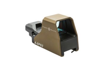 Image of SightMark Ultra Shot Open 1x 33x24mm Reflex Red Dot Sight (A-Spec), 5 MOA dot, 3 MOA dot with 50 MOA circle, 3 MOA dot with 50 MOA crosshair, 3 MOA dot with 30 MOA circle/crosshair (subtensions total 50 MOA) Dark Earth, SM26032DE