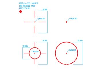 Image of SightMark Ultra Shot Open 1x 33x24mm Reflex Red Dot Sight (A-Spec), 5 MOA dot, 3 MOA dot with 50 MOA circle, 3 MOA dot with 50 MOA crosshair, 3 MOA dot with 30 MOA circle/crosshair (subtensions total 50 MOA) Dark Earth, SM26032DE
