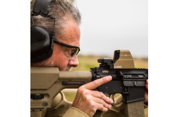 Image of SightMark Ultra Shot Open 1x 33x24mm Reflex Red Dot Sight (A-Spec), 5 MOA dot, 3 MOA dot with 50 MOA circle, 3 MOA dot with 50 MOA crosshair, 3 MOA dot with 30 MOA circle/crosshair (subtensions total 50 MOA) Dark Earth, SM26032DE