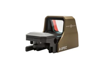 Image of SightMark Ultra Shot Open 1x 33x24mm Reflex Red Dot Sight (A-Spec), 5 MOA dot, 3 MOA dot with 50 MOA circle, 3 MOA dot with 50 MOA crosshair, 3 MOA dot with 30 MOA circle/crosshair (subtensions total 50 MOA) Dark Earth, SM26032DE