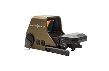 Image of SightMark Ultra Shot Open 1x 33x24mm Reflex Red Dot Sight (A-Spec), 5 MOA dot, 3 MOA dot with 50 MOA circle, 3 MOA dot with 50 MOA crosshair, 3 MOA dot with 30 MOA circle/crosshair (subtensions total 50 MOA) Dark Earth, SM26032DE