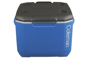 Image of Coleman Signature 60 Quart Performance Wheeled Cooler, 5883, Blue / White / Dark Gray, Holds 94 Cans 3000001996