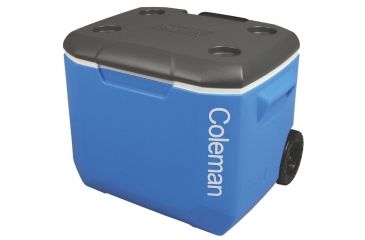 Image of Coleman Signature 60 Quart Performance Wheeled Cooler, 5883, Blue / White / Dark Gray, Holds 94 Cans 3000001996