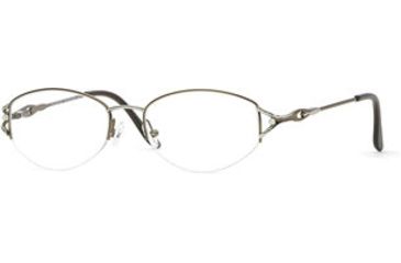 Image of Calligraphy Collections Dickenson SESC DICK00 Progressive Prescription Eyeglasses - Brown/silver SESC DICK005235 BN