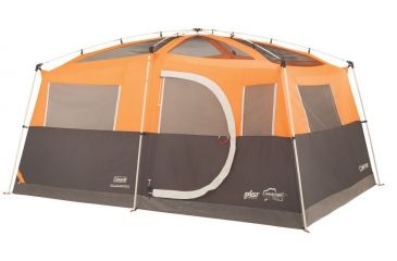 Image of Coleman Signature Jenny Lake 8-Person Fast Pitch Cabin Tent W/ Built-in Closet, Gray / Orange, 13 x 9 ft 2000019796