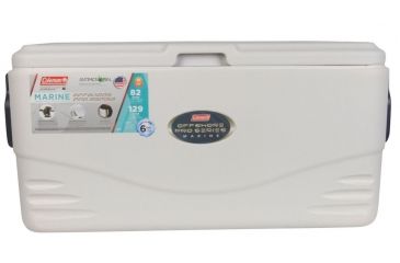 Image of Coleman Signature OffShore Pro Series 100 Quart Marine Cooler, 6200, White / Black, Holds 160 Cans 3000003695