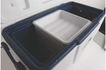 Image of Coleman Signature Offshore Pro Series 58 Quart Marine Cooler W/ Fish Ruler, 6273, White / Blue, Holds 75 Cans 3000003699