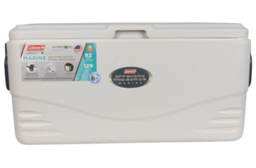 Image of Coleman Signature Offshore Pro Series 82 Quart Marine Cooler, 6296, White / Blue, Holds 129 Cans 3000003698