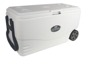 Image of Coleman Signature Offshore Pro Series 82 QuartWheeled Marine Cooler, White / Blue, Holds 129 Cans 3000003696