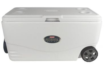 Image of Coleman Signature Offshore Pro Series 82 QuartWheeled Marine Cooler, White / Blue, Holds 129 Cans 3000003696