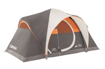 Image of Coleman Signature Yarborough Pass 6-Person Fast Pitch Dome Tent W/ Rainfly, Gray / Orange, 12 x 7 ft 2000018247
