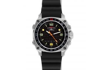 Image of Silencer 44.5mm Silver Steel Case, Black Rubber I Band