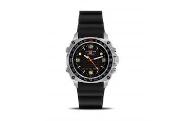 Image of Silencer 44.5mm Silver Steel Case, Black Rubber I Band