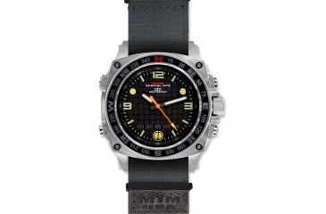 Image of Silencer 44.5mm Silver Steel Case, Nylon Grey Band