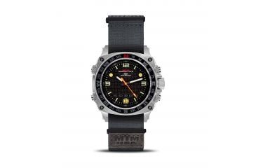Image of Silencer 44.5mm Silver Steel Case, Nylon Grey Band